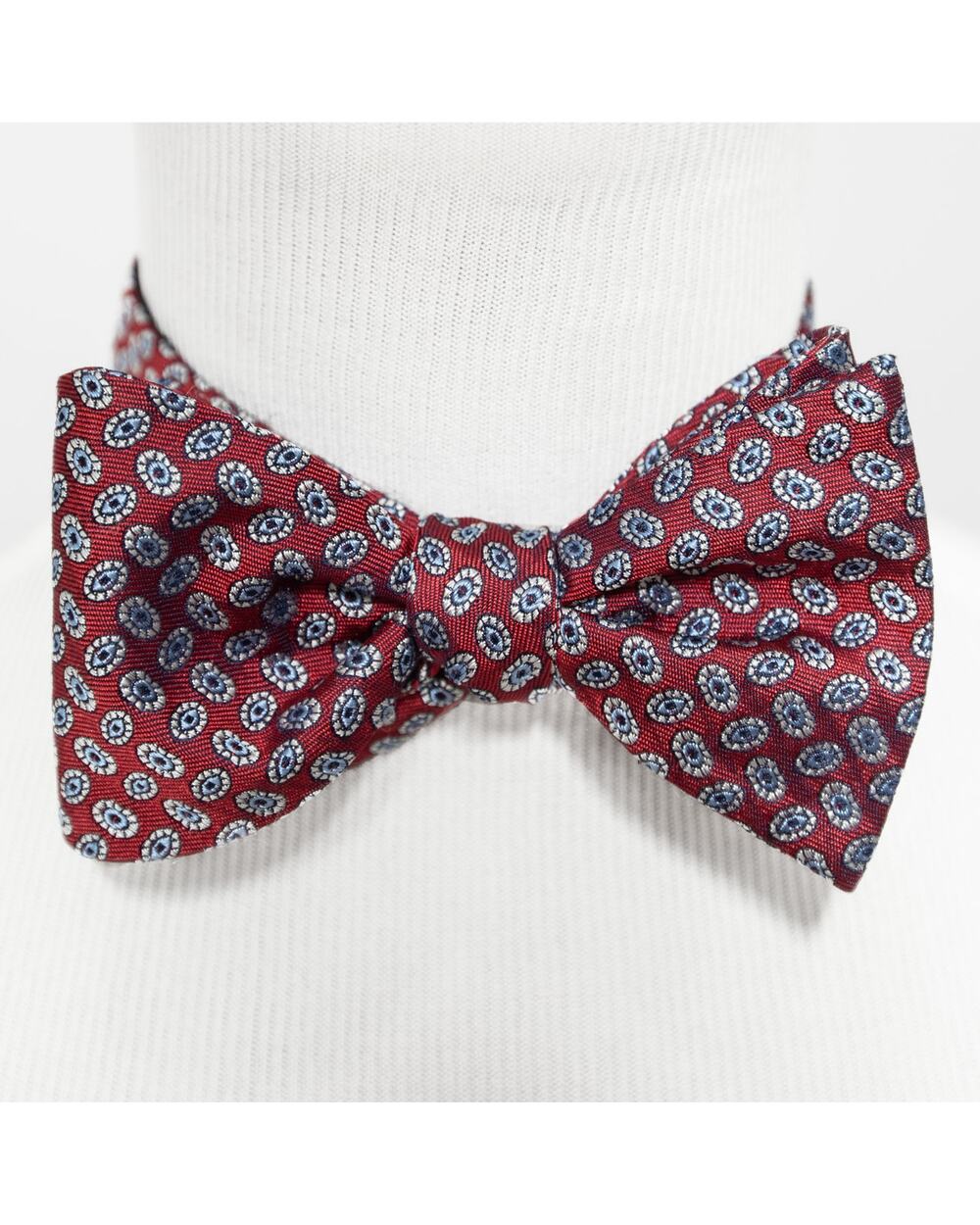 New Daniel Cremieux Maroon 100% Silk Self Tie Bow Tie Bowtie